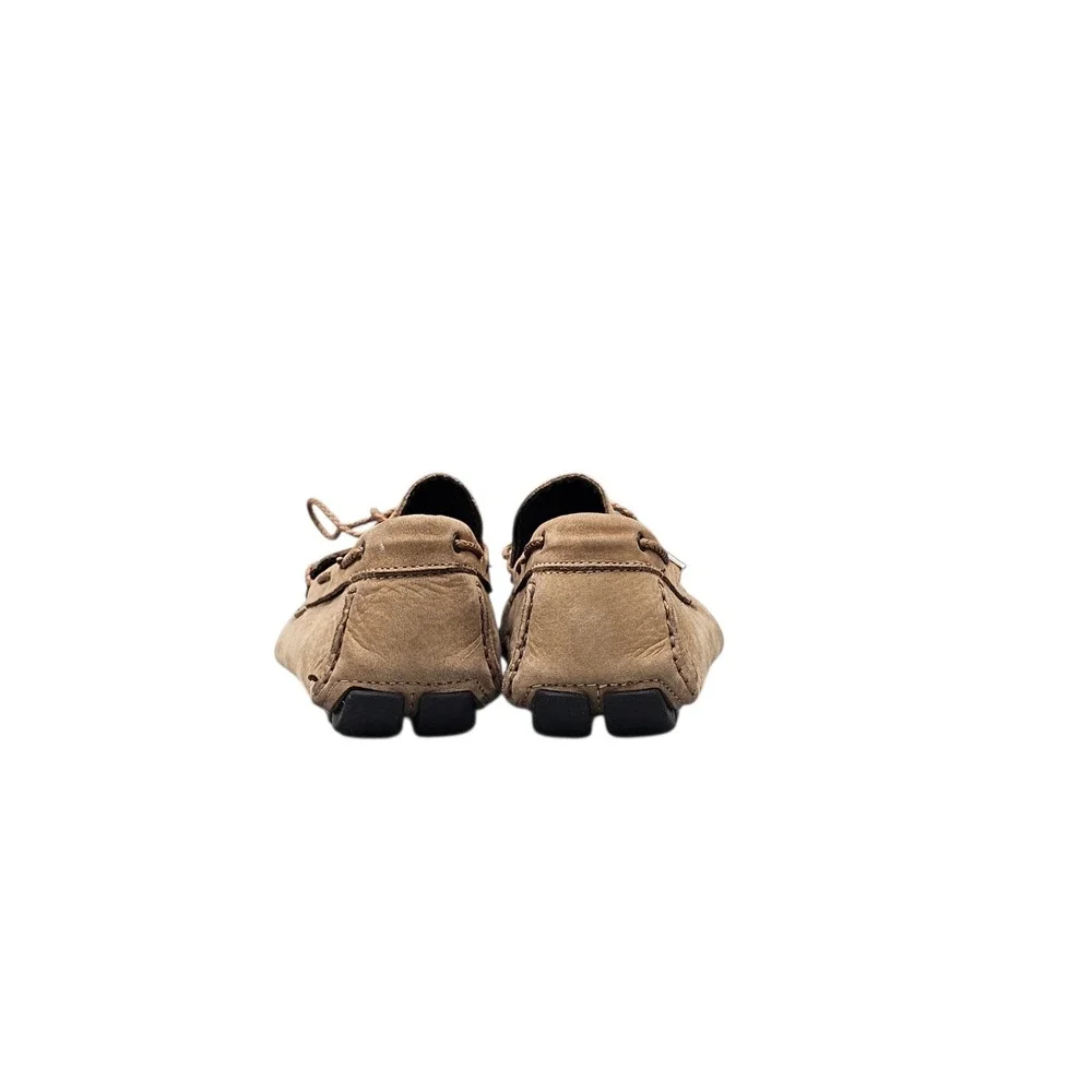 Brecos Mens Size 9 EUC Tan Nubuck Leather Italian Made Moccasins Drivers Loafers - Picture 4 of 8